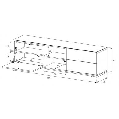 Тумба для ТВ Sonorous LB 1181 B GBLK CWN